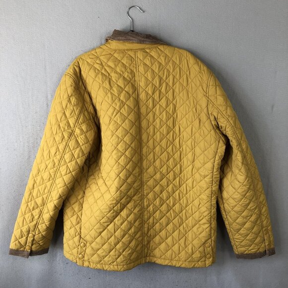 Happer Man Jacket Mens 2XL Yellow Brown Corduroy Collar Quilted Outdoor Coat - Picture 2 of 16